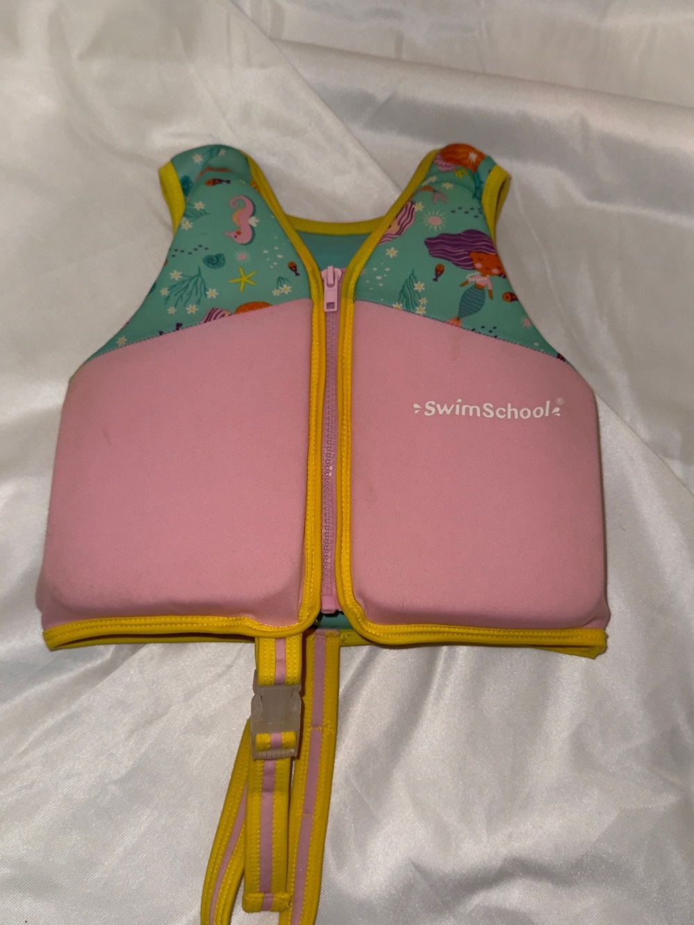 Swim School Kids' Pink & Teal Swim Vest with Mermaid Print